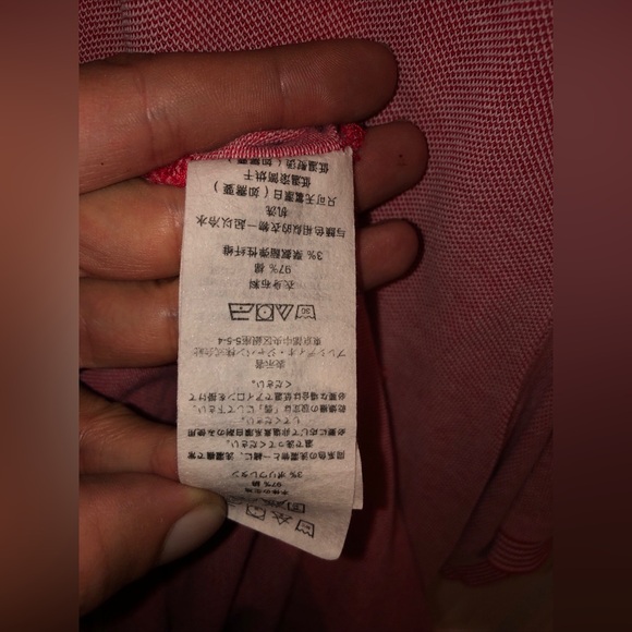 Armani Exchange Polo Shirt Red Size L Short Sleeve A/X Striped Authentic - Picture 9 of 12